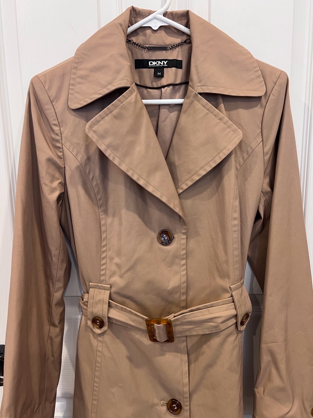 DKNY Beige Trench Coat with Belt